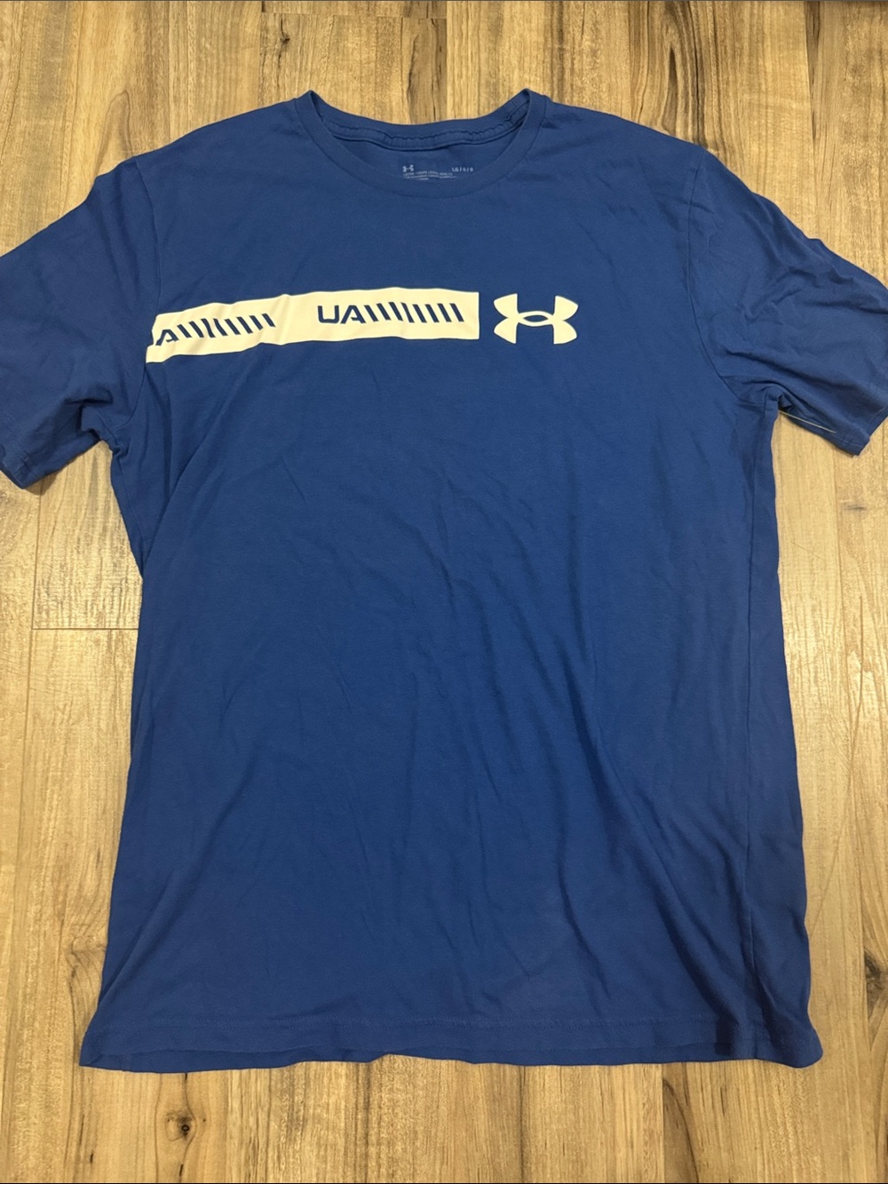 Under Armour Blue Short-Sleeve Crew Neck Tee with White Logo